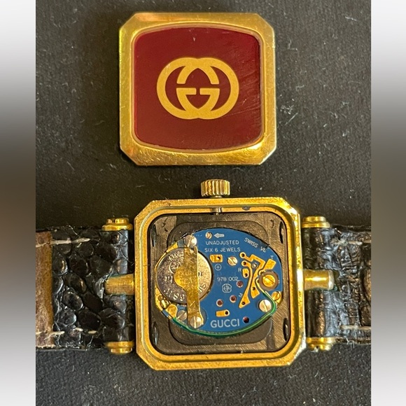 GUCCI GREEN sherry line dial STACKED WATCH - Picture 11 of 11